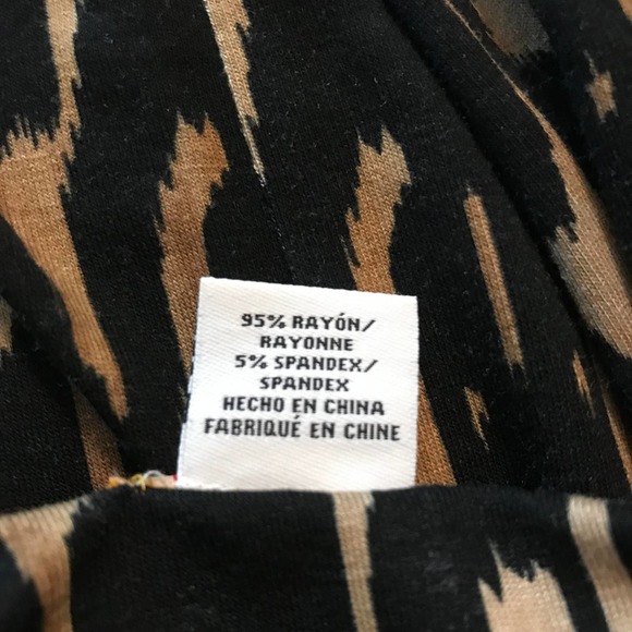 Ruby Rd. Black and Brown Asymmetrical Animal Print Tunic, Size 1X - Picture 4 of 5